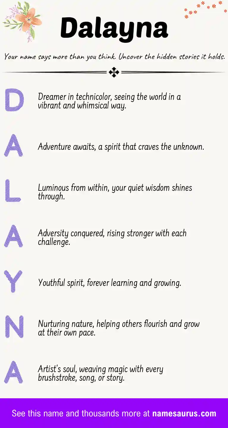 Acrostic poem about Dalayna.