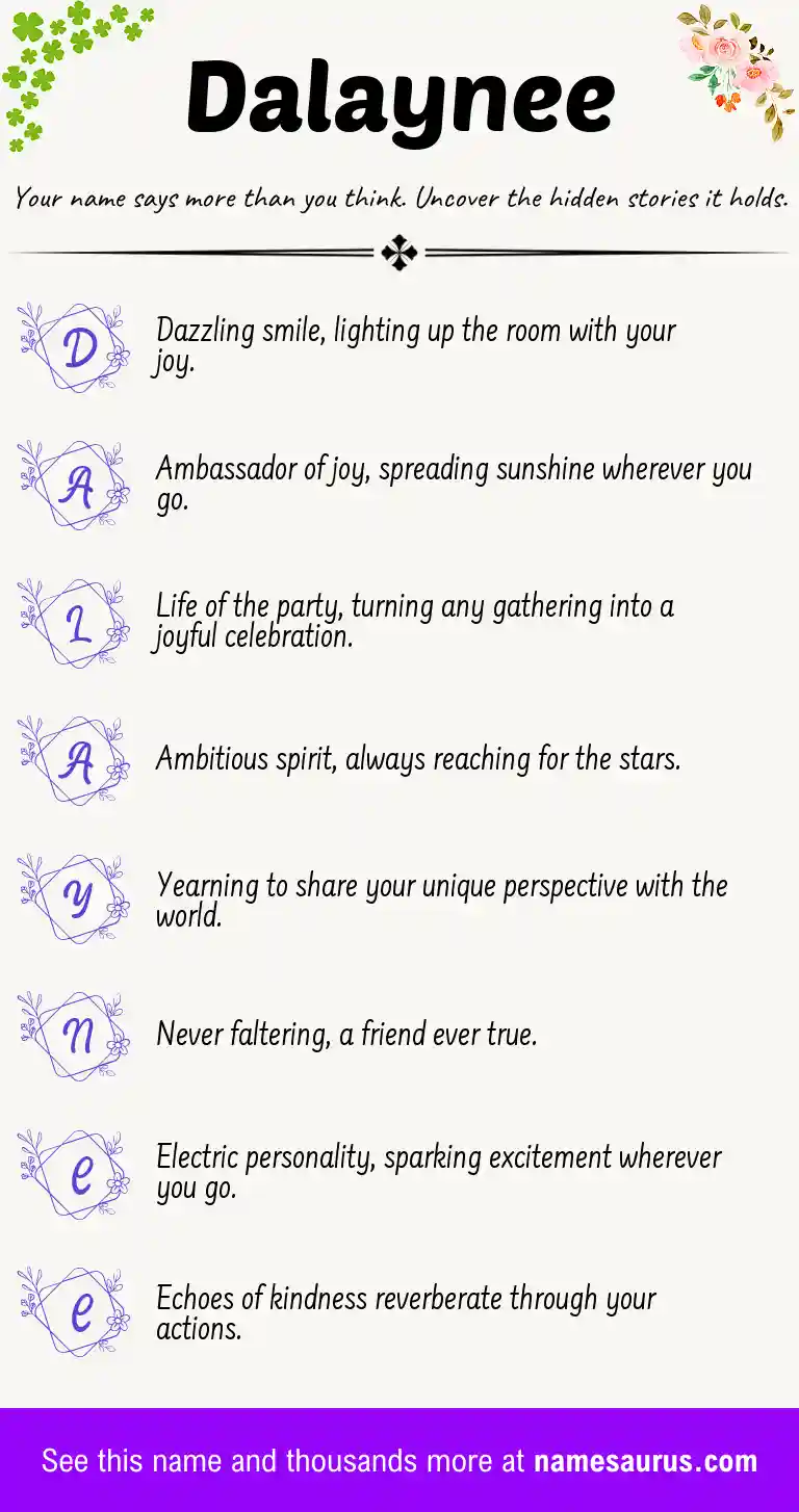 Acrostic poem about Dalaynee.