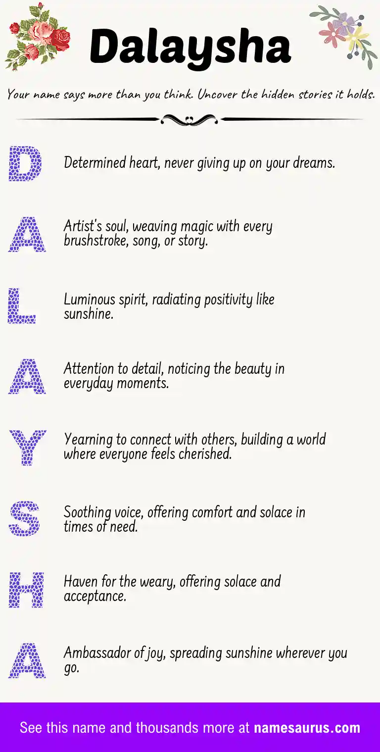 Acrostic poem about Dalaysha.