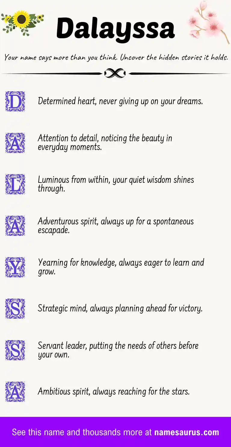 Acrostic poem about Dalayssa.