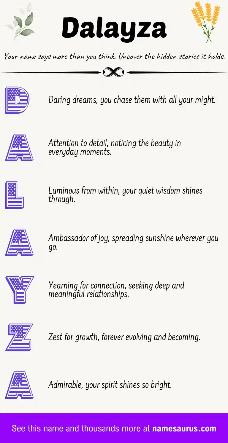 Acrostic poem about Dalayza.