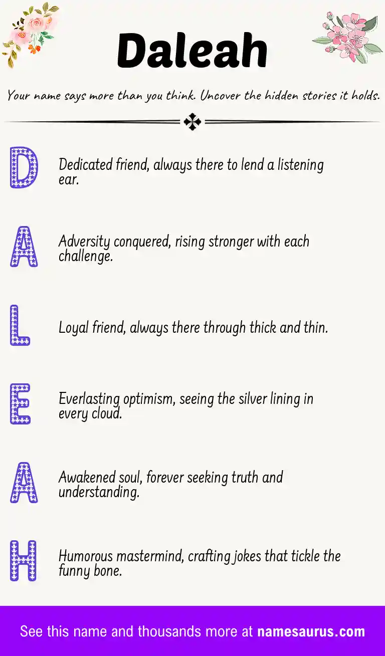 Acrostic poem about Daleah.