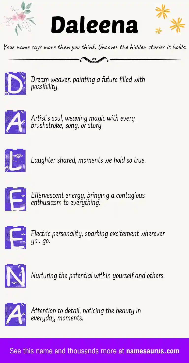 Acrostic poem about Daleena.