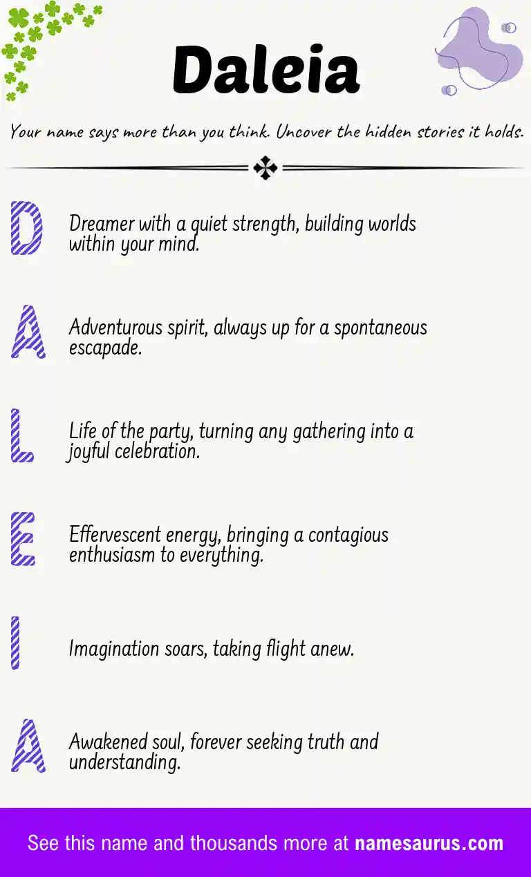 Acrostic poem about Daleia.
