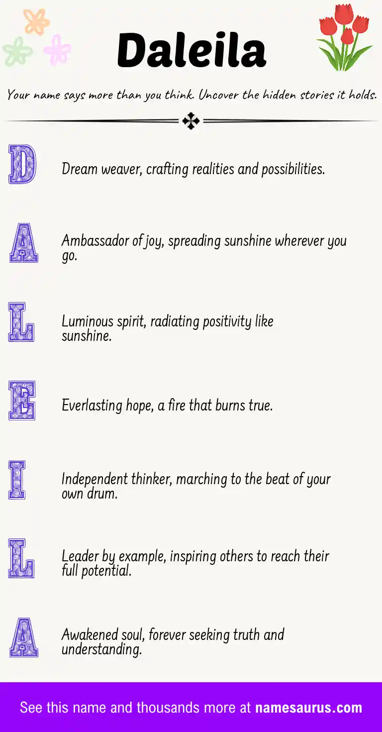 Acrostic poem about Daleila.