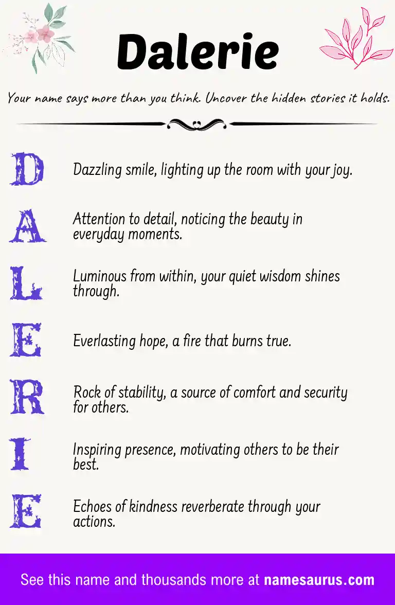 Acrostic poem about Dalerie.