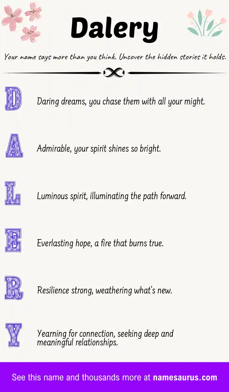 Acrostic poem about Dalery.
