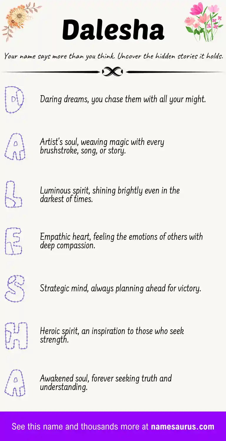 Acrostic poem about Dalesha.