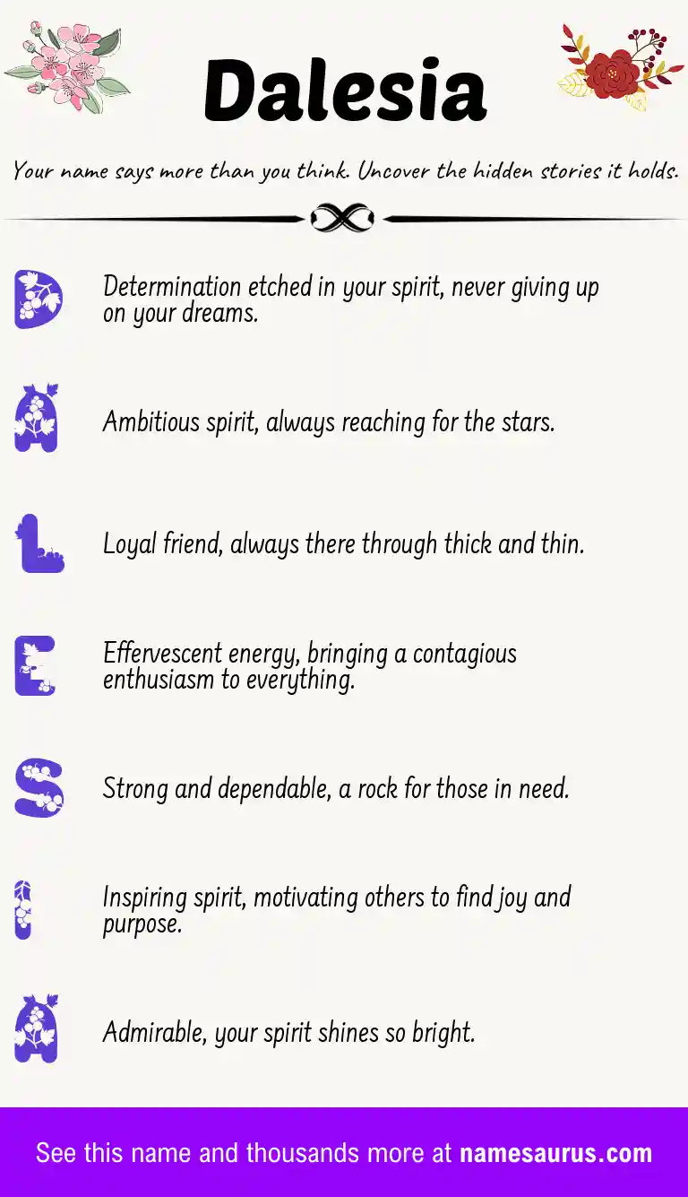 Acrostic poem about Dalesia.