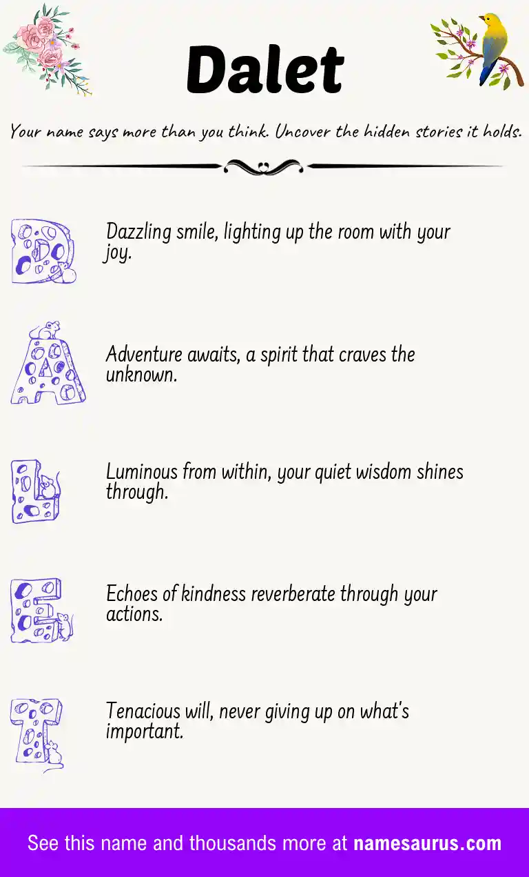 Acrostic poem about Dalet.
