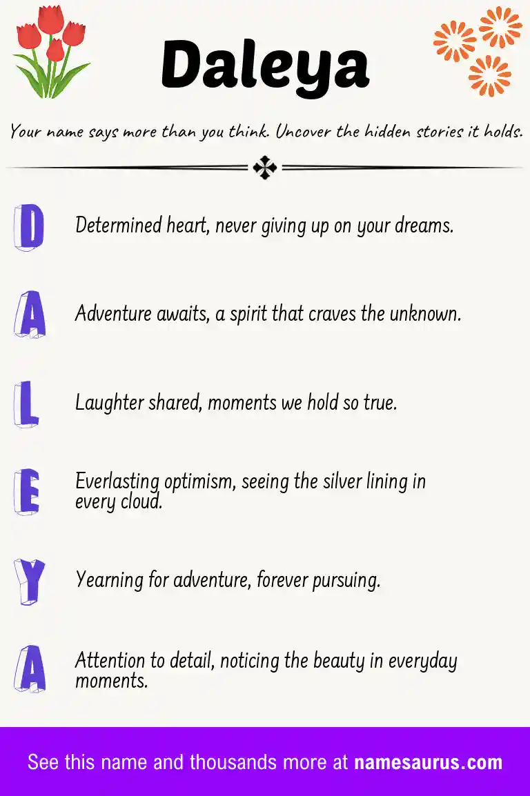 Acrostic poem about Daleya.
