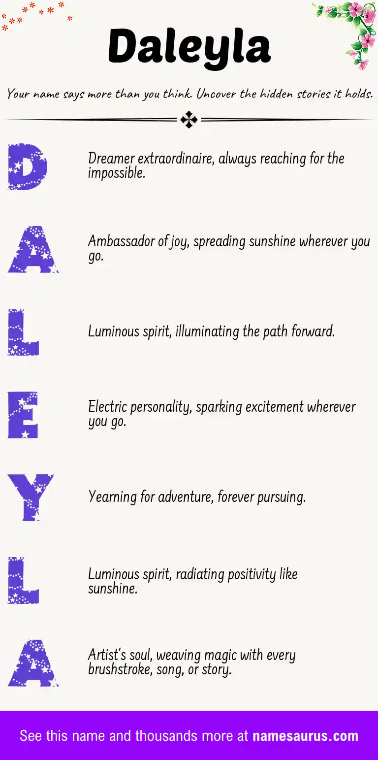 Acrostic poem about Daleyla.