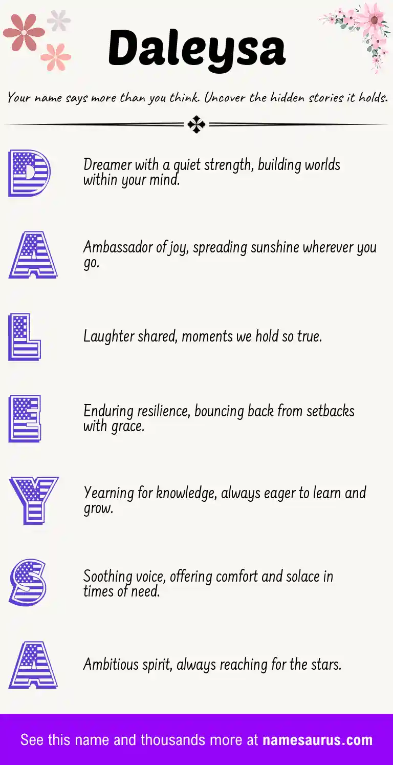 Acrostic poem about Daleysa.