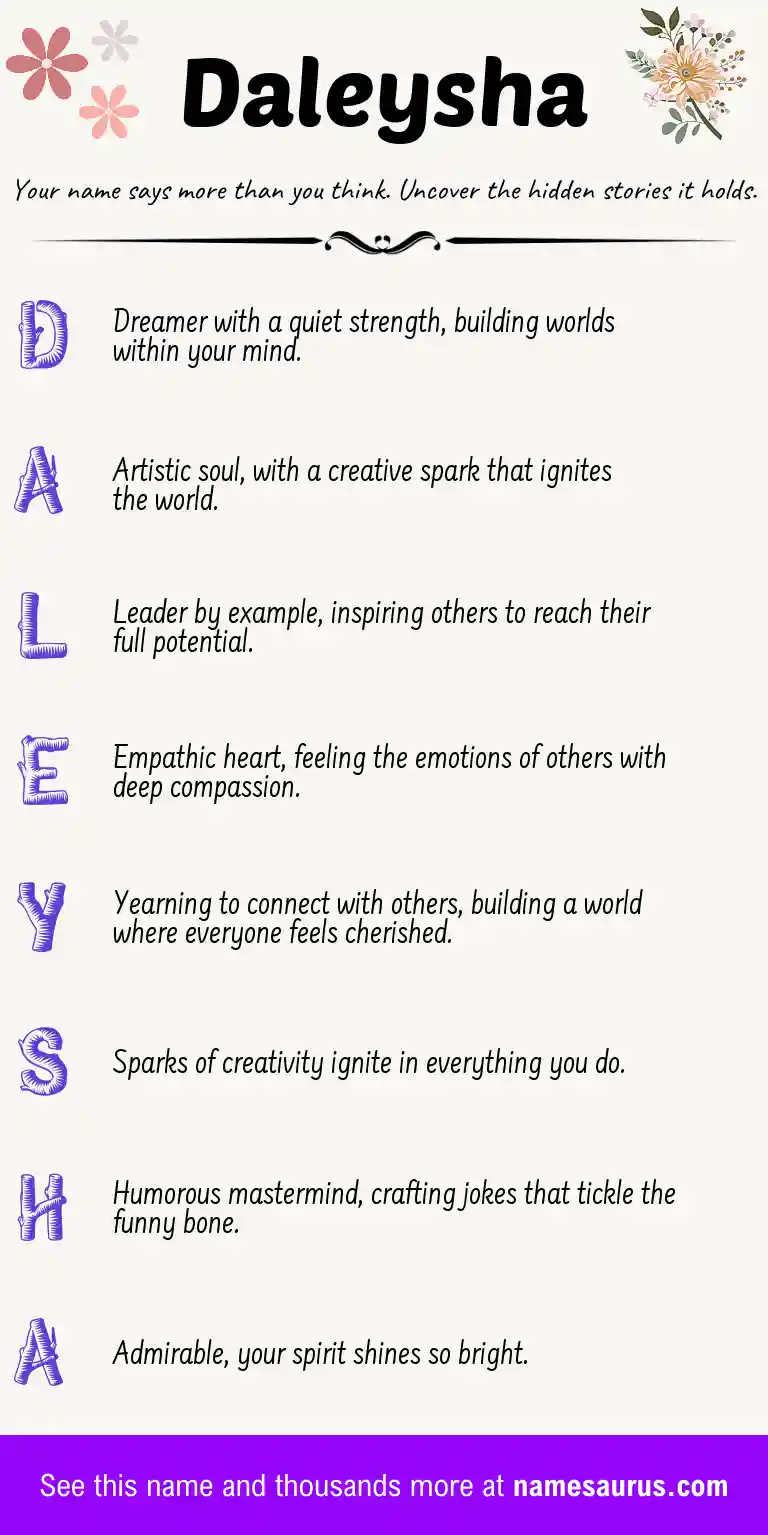 Acrostic poem about Daleysha.