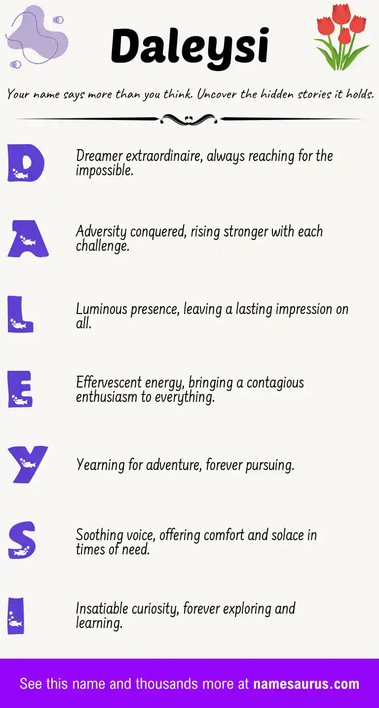 Acrostic poem about Daleysi.