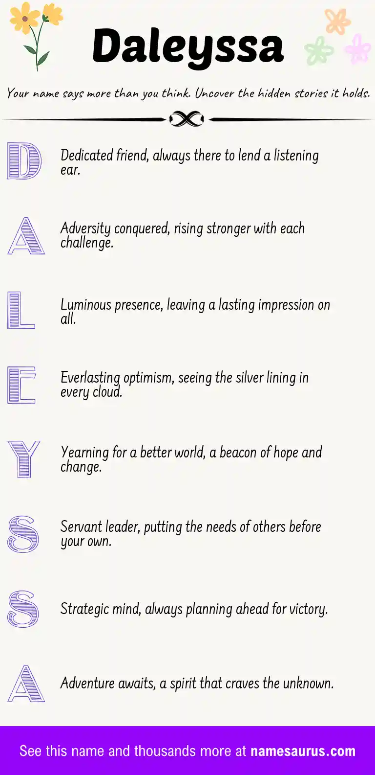 Acrostic poem about Daleyssa.
