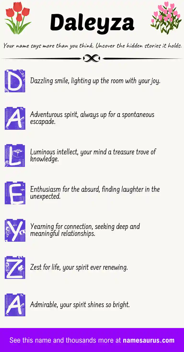 Acrostic poem about Daleyza.
