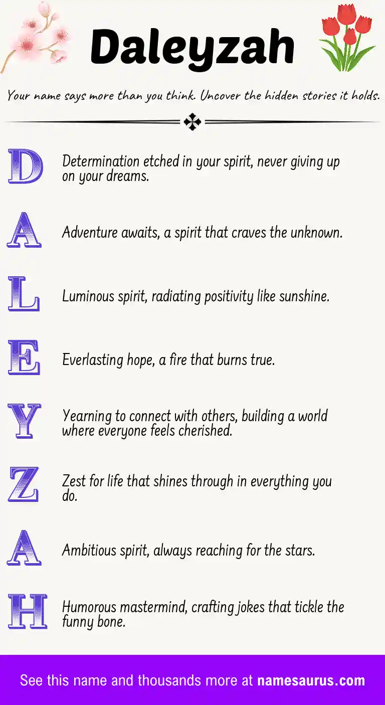 Acrostic poem about Daleyzah.