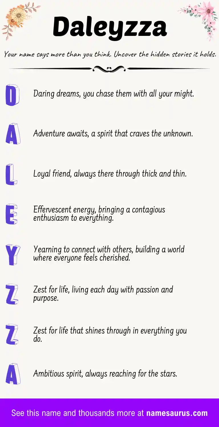 Acrostic poem about Daleyzza.