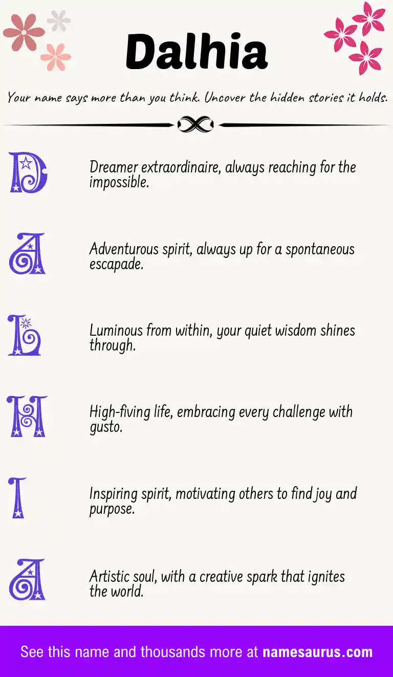 Acrostic poem about Dalhia.