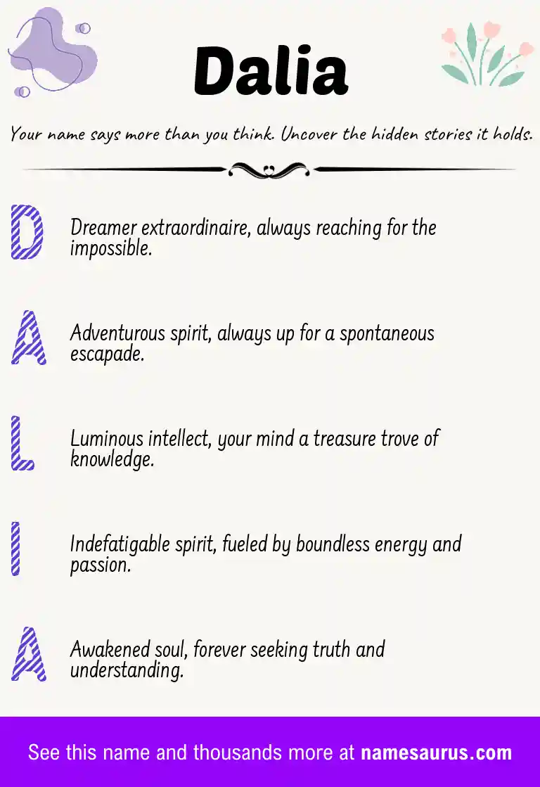 Acrostic poem about Dalia.