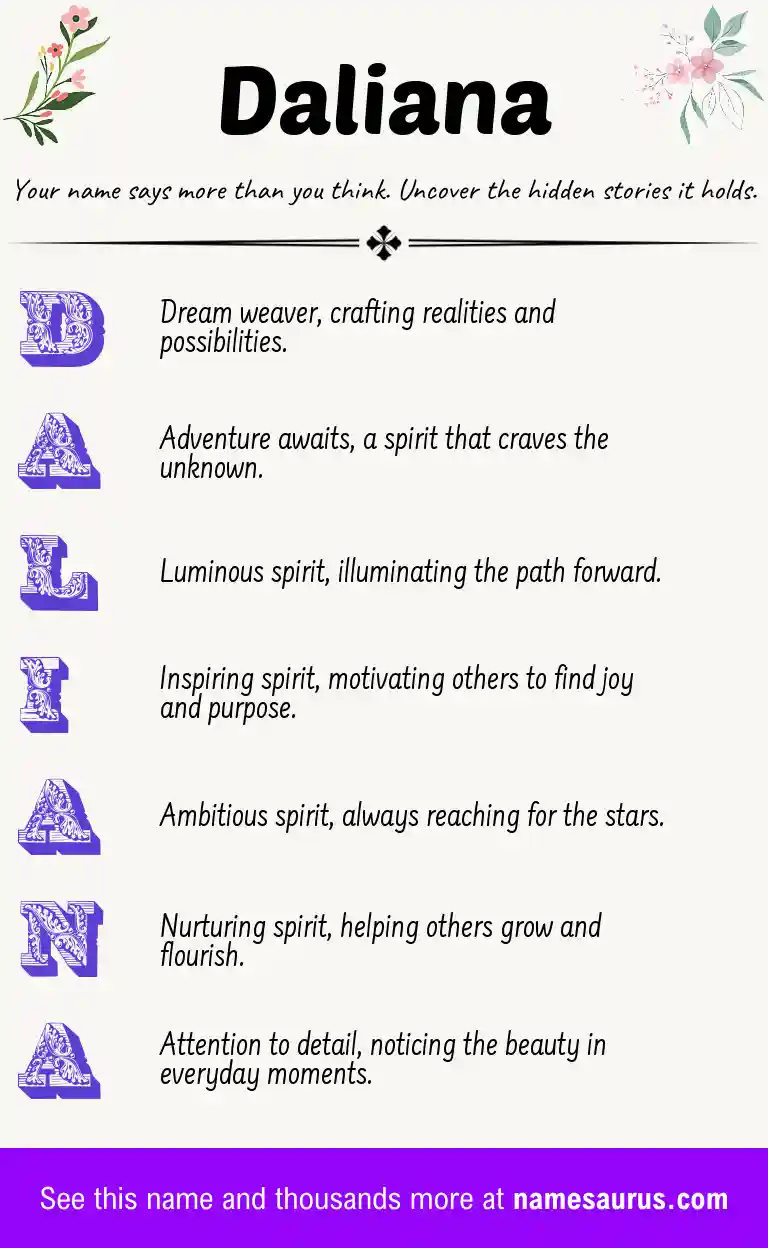 Acrostic poem about Daliana.