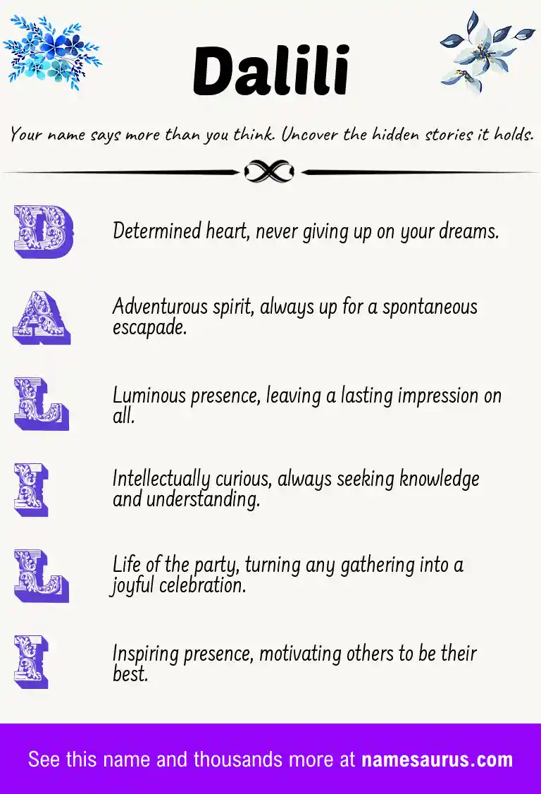 Acrostic poem about Dalili.