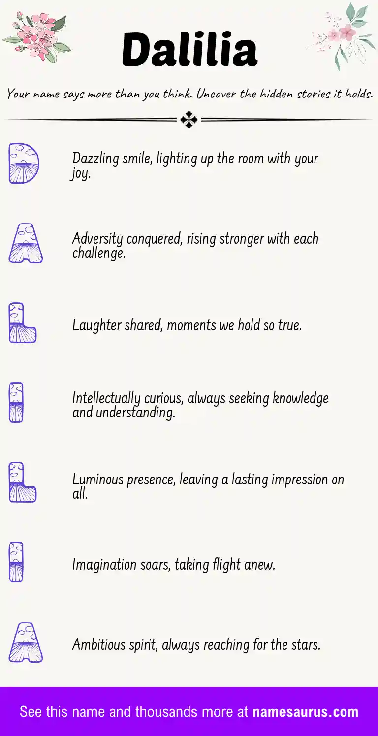 Acrostic poem about Dalilia.
