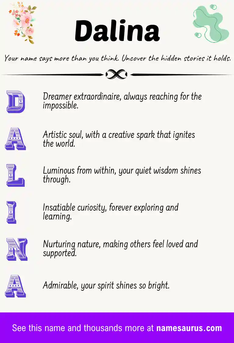 Acrostic poem about Dalina.