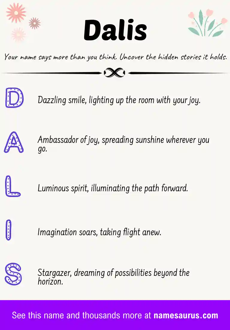 Acrostic poem about Dalis.