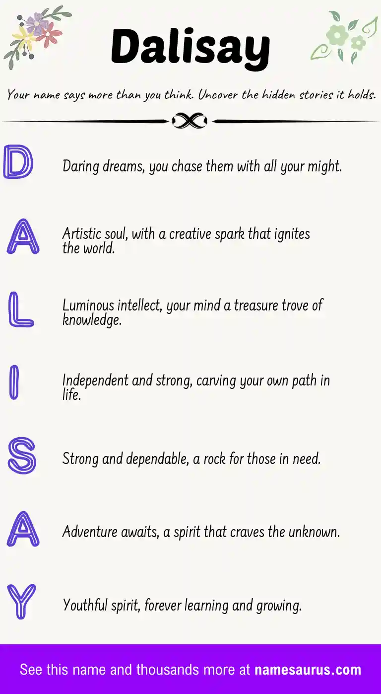 Acrostic poem about Dalisay.