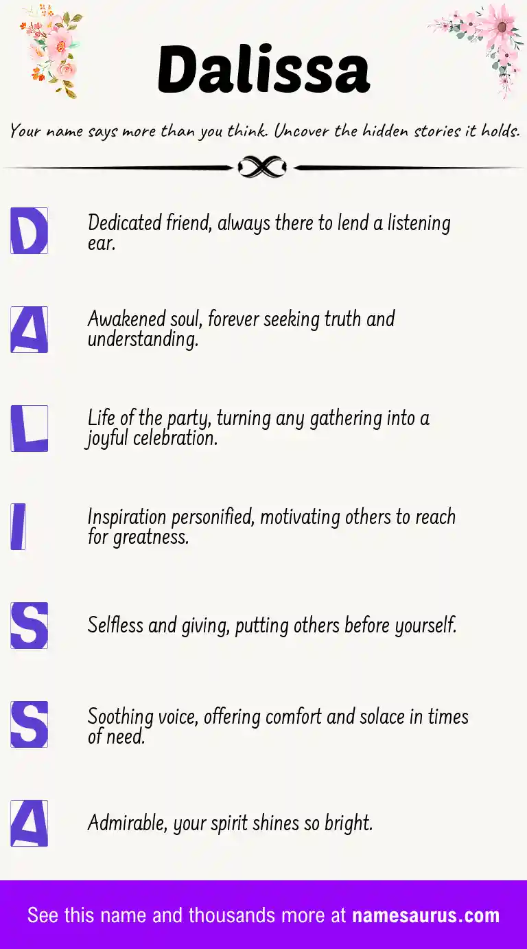 Acrostic poem about Dalissa.