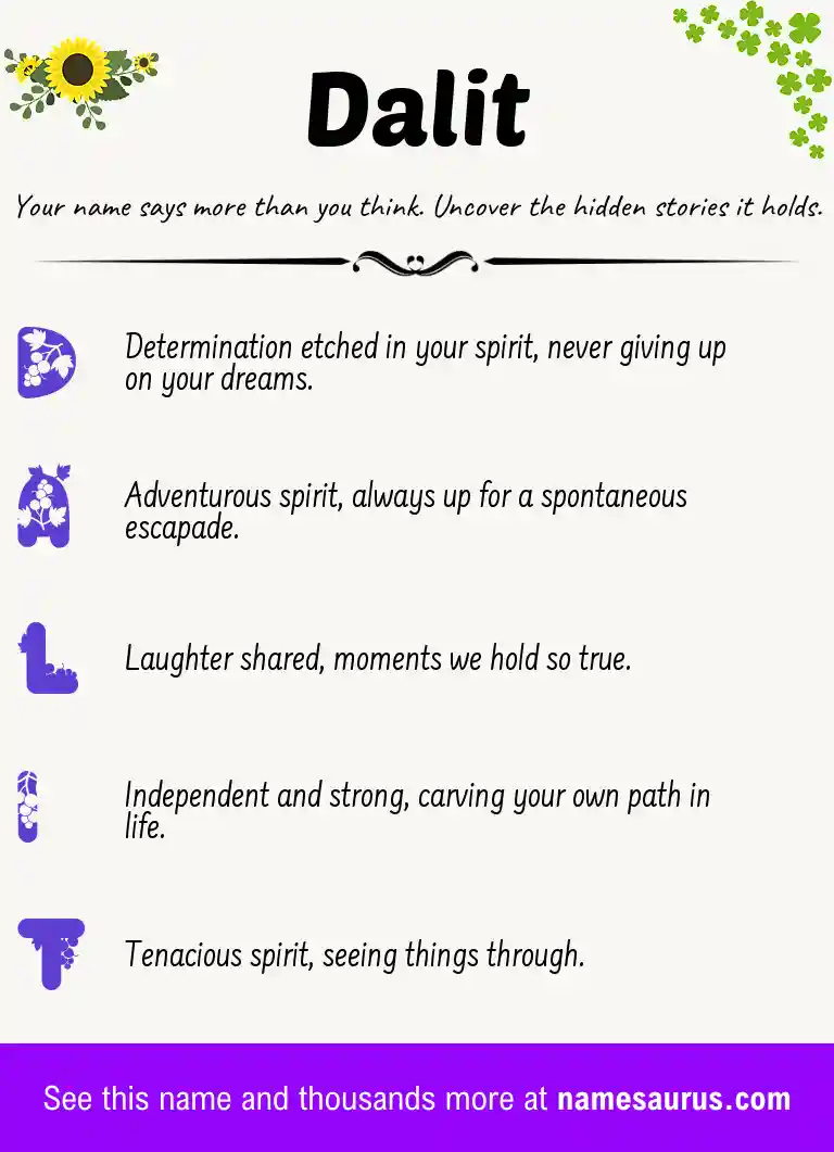 Acrostic poem about Dalit.