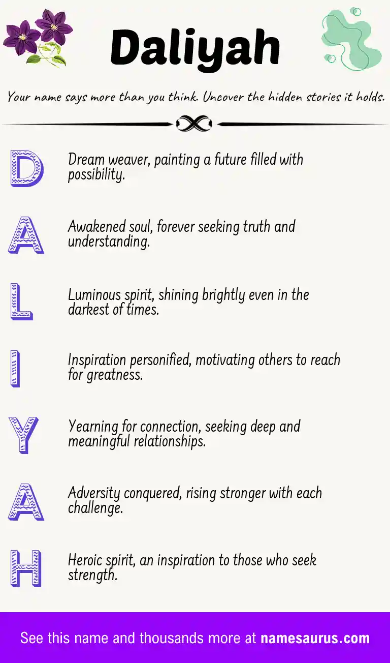 Acrostic poem about Daliyah.