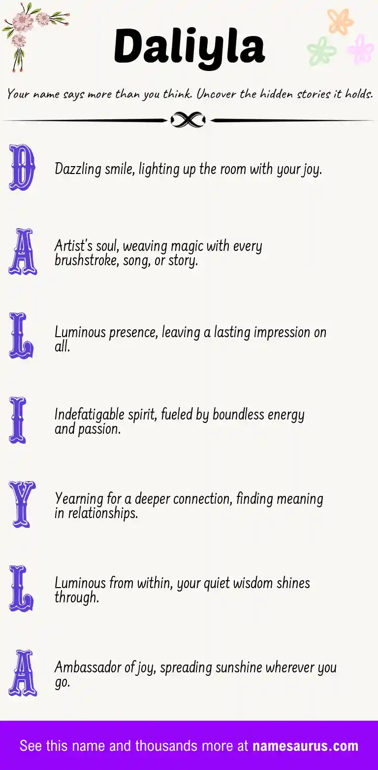 Acrostic poem about Daliyla.