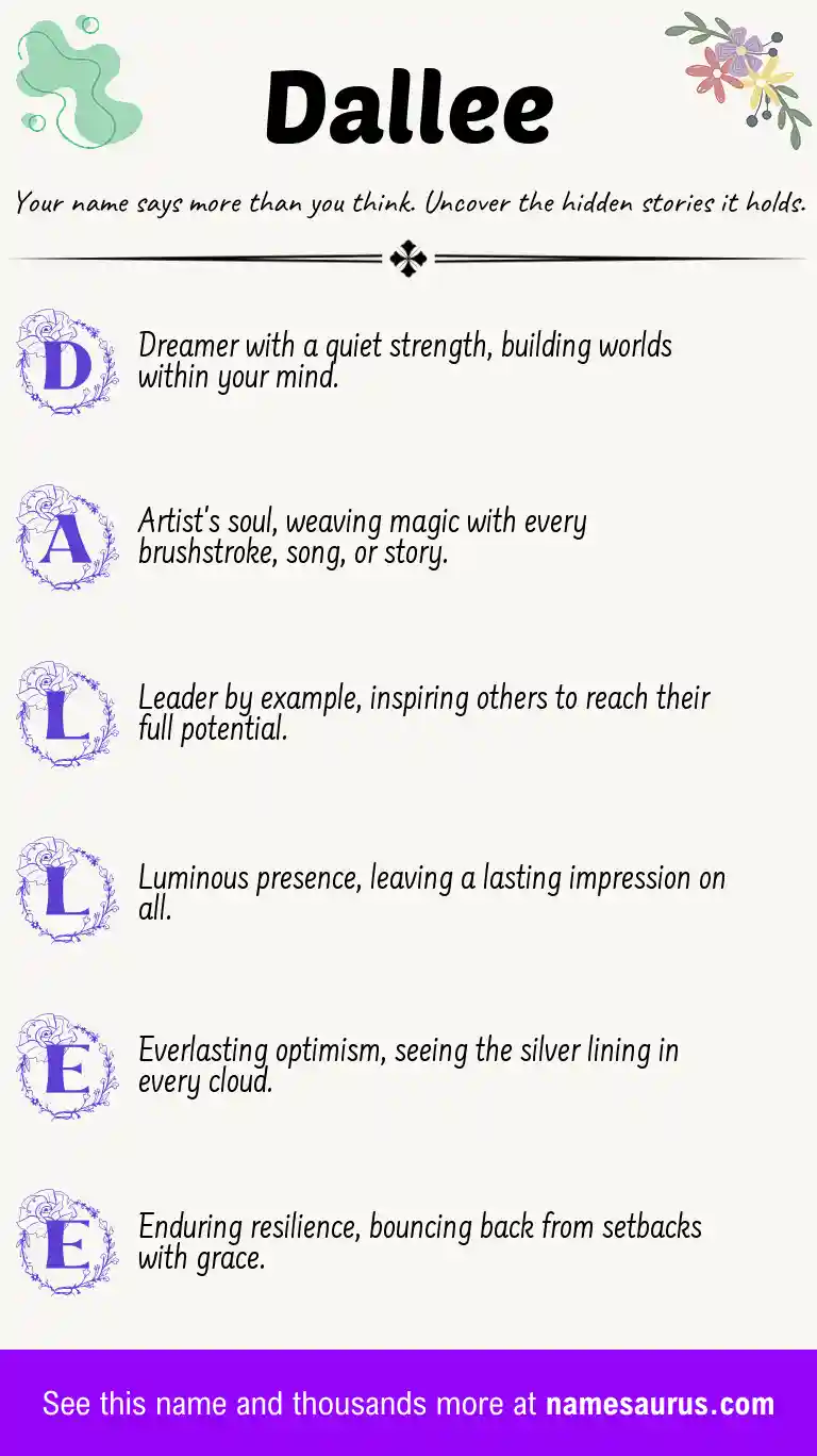 Acrostic poem about Dallee.