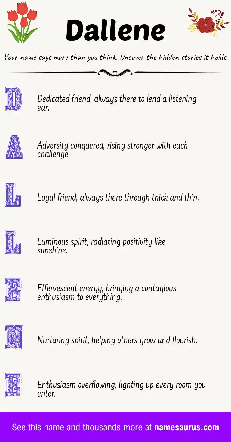 Acrostic poem about Dallene.