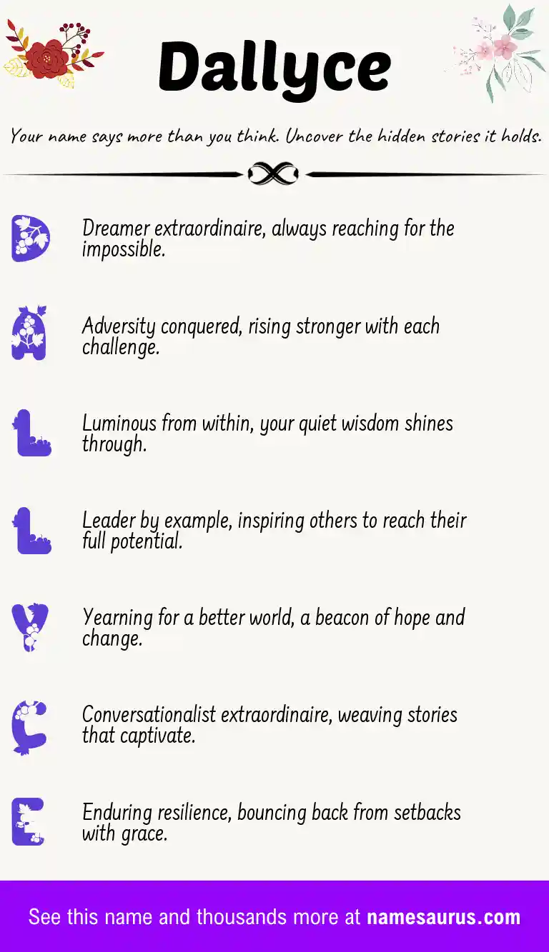 Acrostic poem about Dallyce.