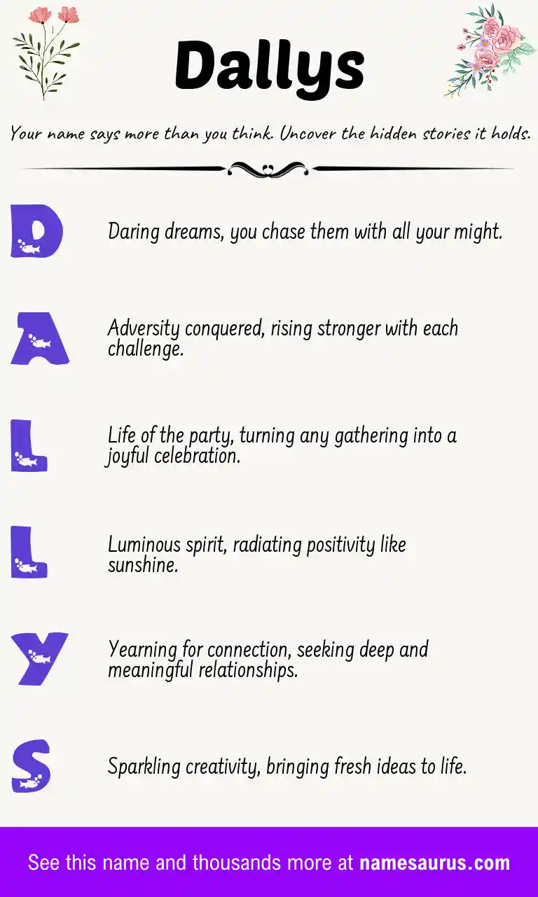 Acrostic poem about Dallys.