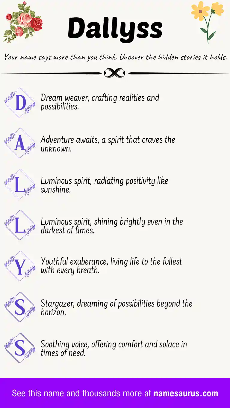 Acrostic poem about Dallyss.