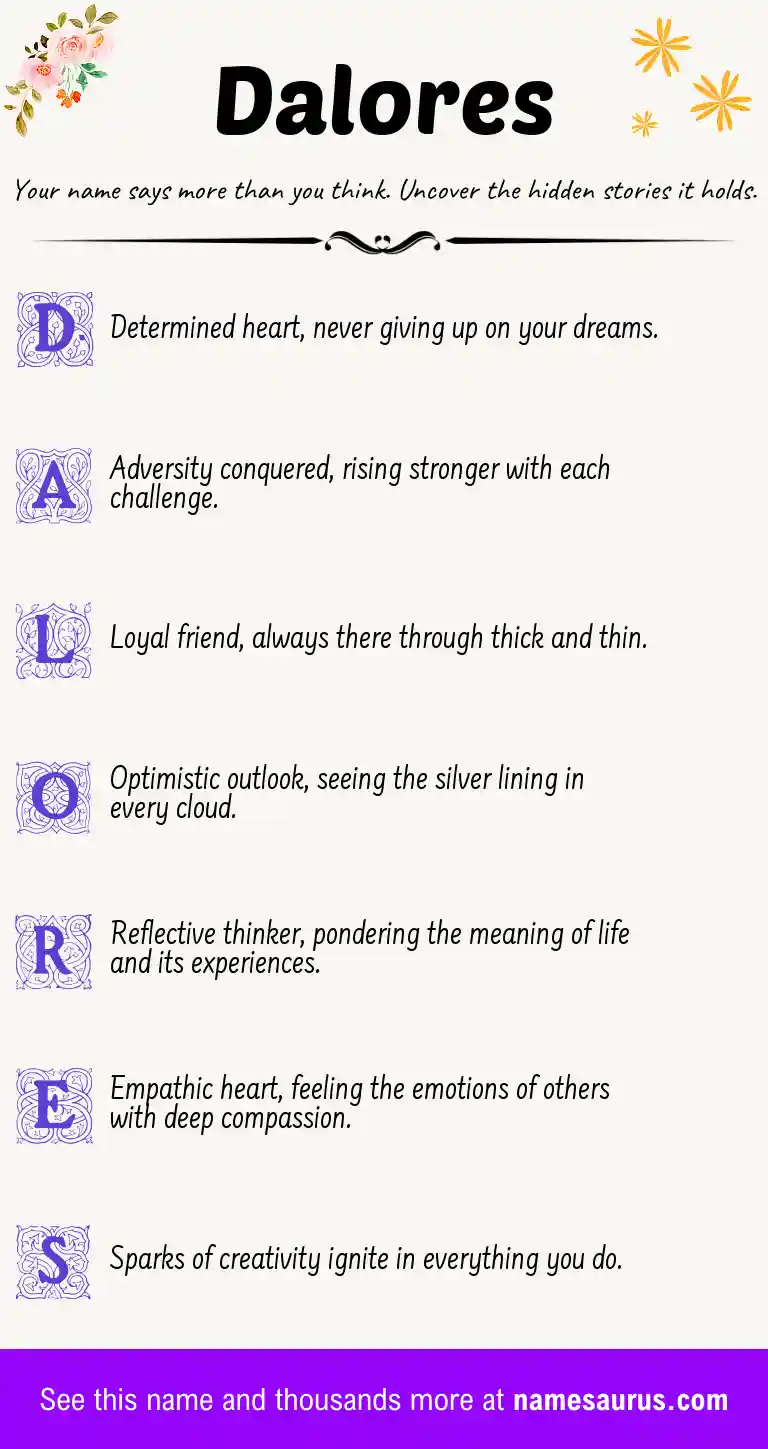Acrostic poem about Dalores.