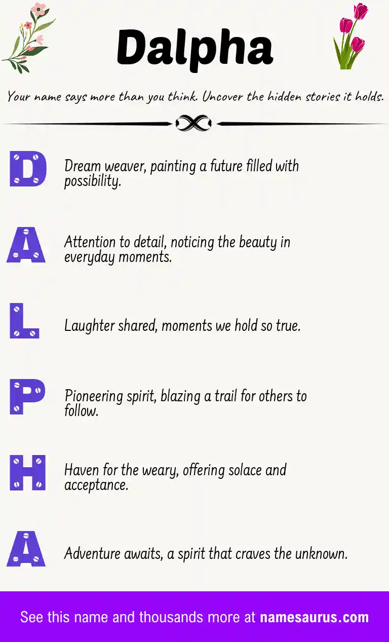 Acrostic poem about Dalpha.