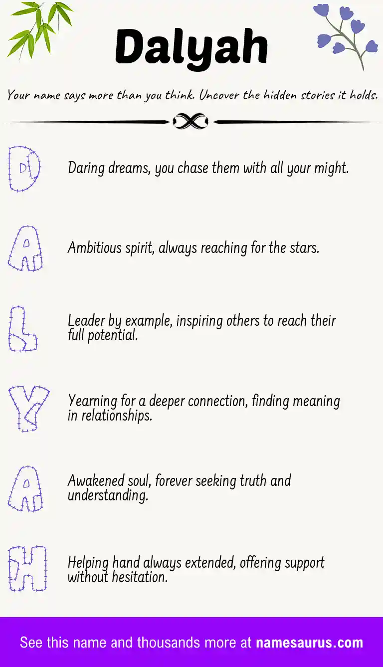 Acrostic poem about Dalyah.