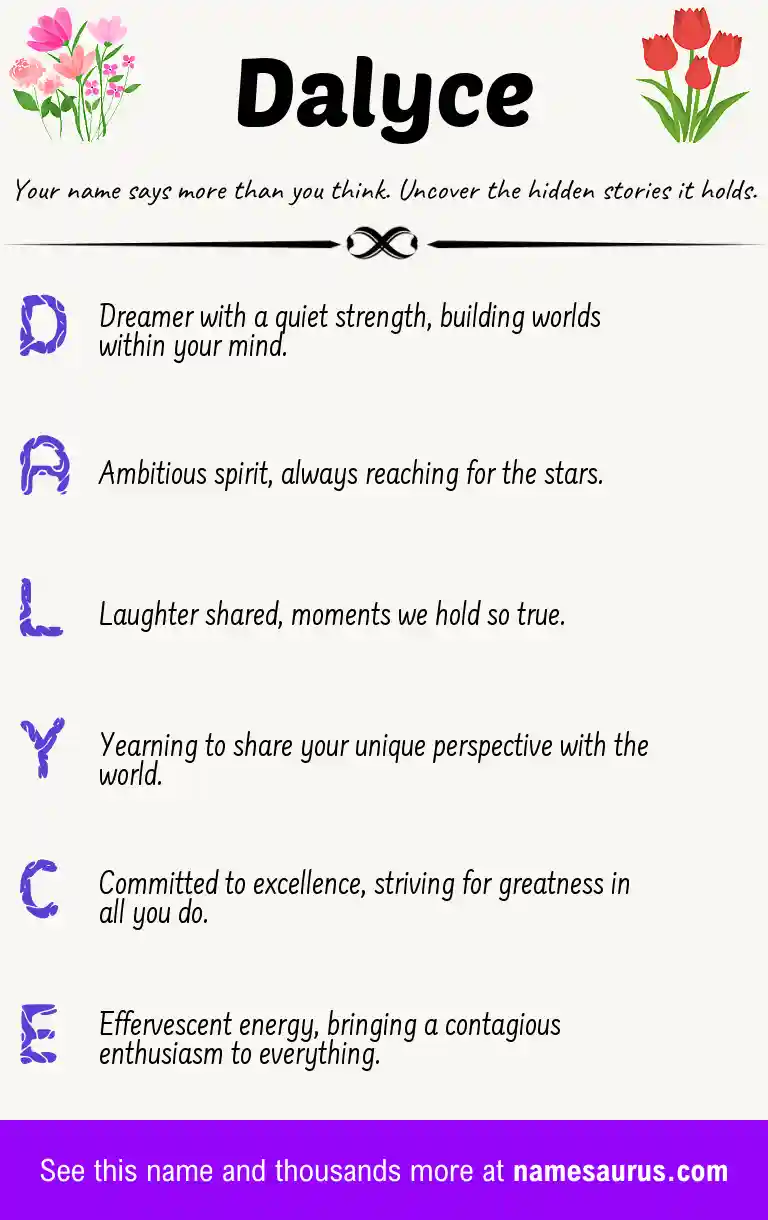 Acrostic poem about Dalyce.