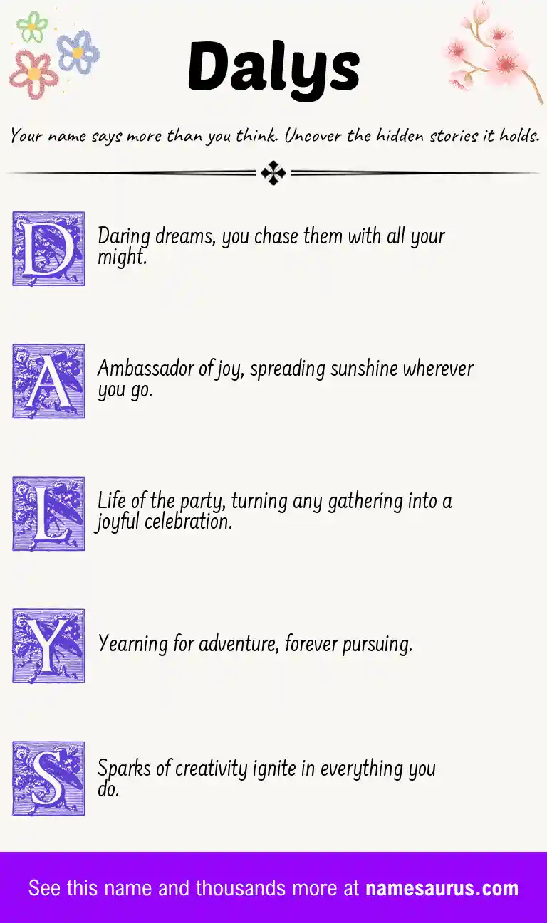 Acrostic poem about Dalys.