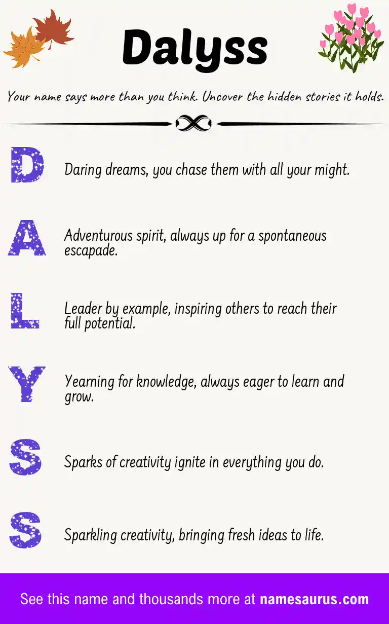 Acrostic poem about Dalyss.