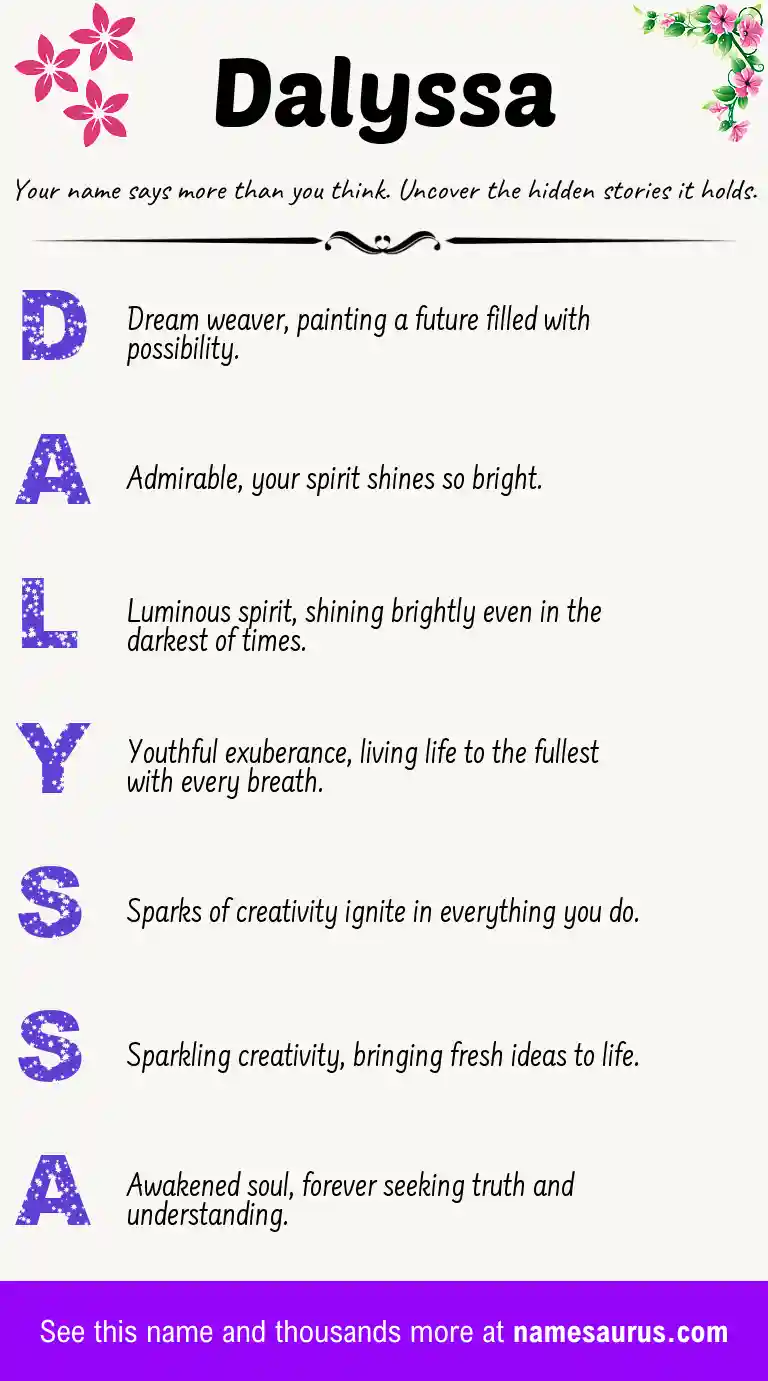 Acrostic poem about Dalyssa.