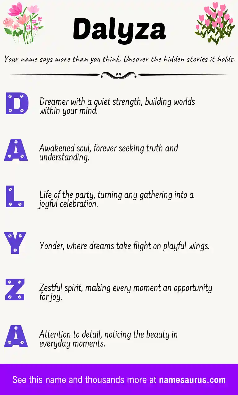 Acrostic poem about Dalyza.