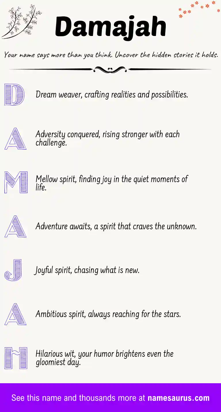 Acrostic poem about Damajah.