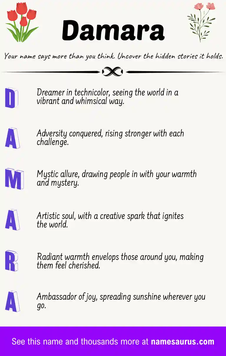 Acrostic poem about Damara.